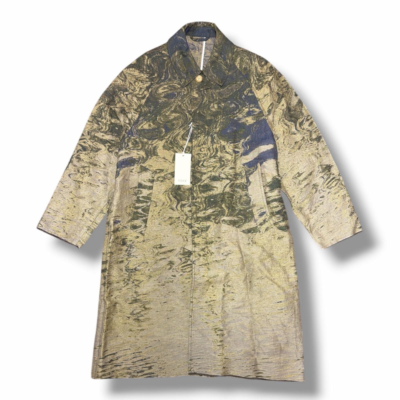 参考上代121000円 未使用 YOKE 25SS PHOTO JACQUARD BALMACAAN COAT ジャガードバルマカーンコート ロングコート ヨーク YK25SS0890C ベージュ 1 （12350M） 参考上代121000円 未使用 YOKE 25SS PHOTO JACQUARD BALMACAAN COAT