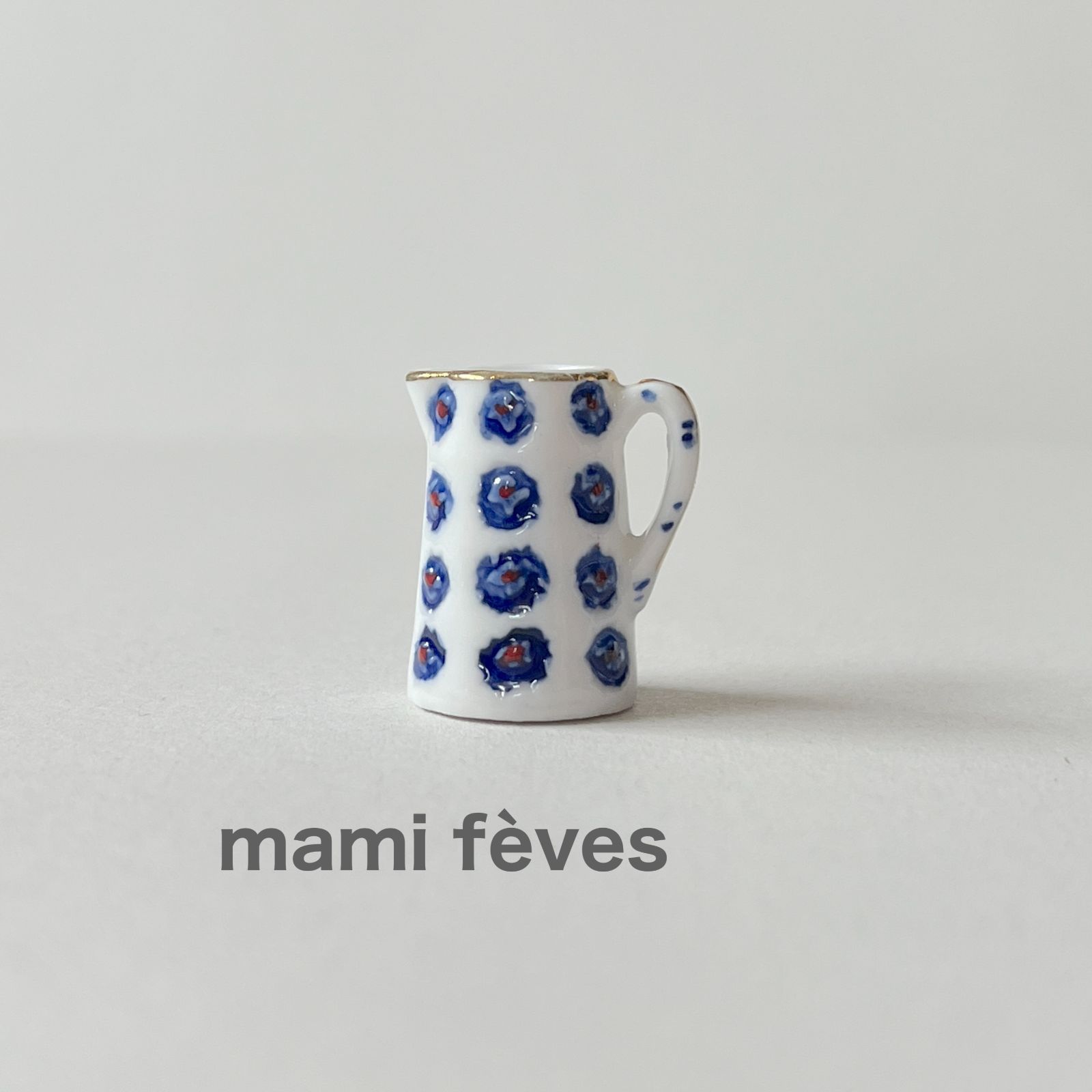 フェーヴ ピッチャー④ 金彩の陶器 フランス フェーブ ミニチュア陶器