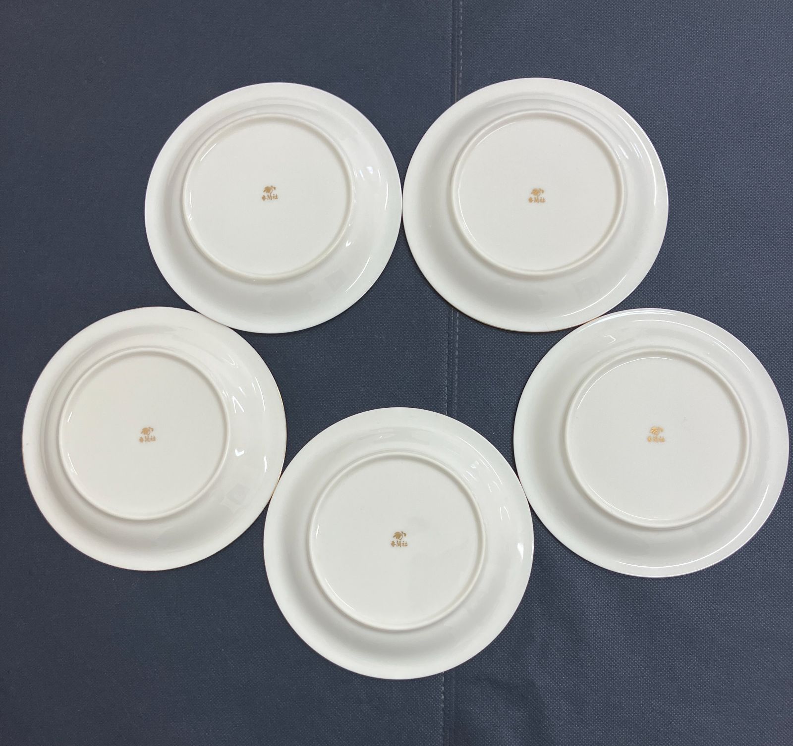 441301086104】香蘭社 銘々皿 5客セット 蘭柄 小皿 取り皿 金彩 和食器 