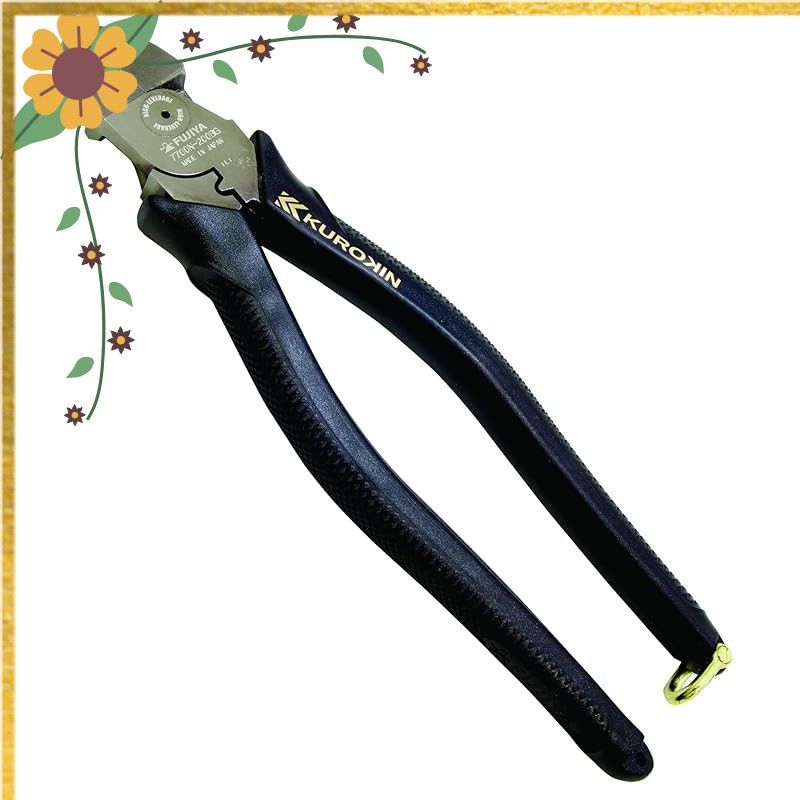 フジ矢(Fujiya) 電工名人偏芯薄刃ニッパ 7700N-200BG 200mm 黒金 偏芯機構 VA/VVF線 ラクラク切断 0