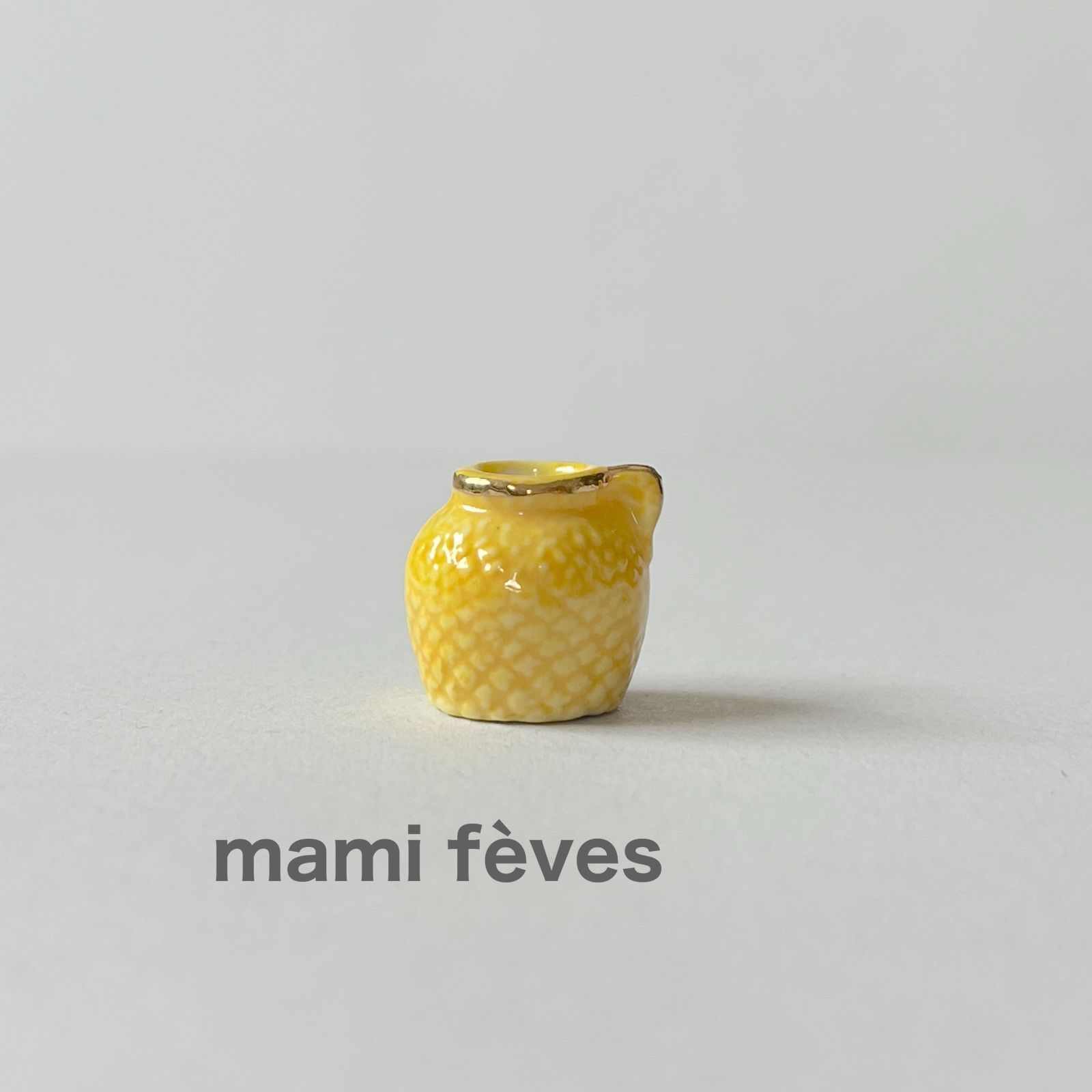 フェーヴ ピッチャー⑦ 金彩の陶器 フランス フェーブ ミニチュア陶器