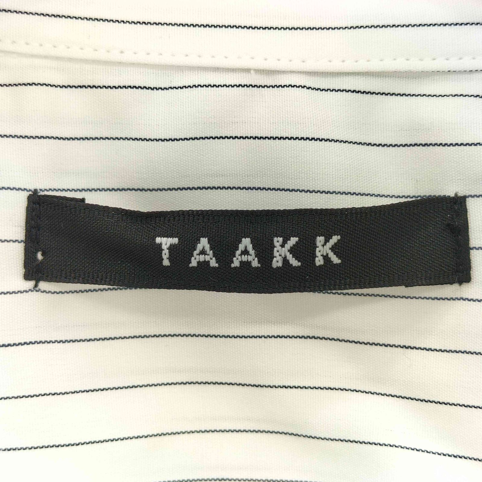 ターク TAAKK FLOWER EMBROIDERY REGULAR SHIRT ストライプ柄 フロント 