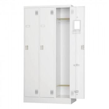豊國工業 スタンダードロッカー3人用(シリンダー錠) TLK-S3 CN-85色(ホワイトグレー)