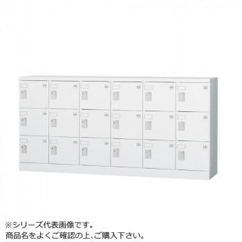 豊國工業 多人数用ロッカーロータイプ(6列3段)ダイヤル錠 GLK-D18Y CN-85色(ホワイトグレー)
