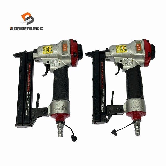 ☆中古2点セット☆MAX マックス 常圧ステープル用エアネイラ 4mm TA-225LU/4J 10mm TA-225LU/10J 常圧エアタッカ 大工道具126598
