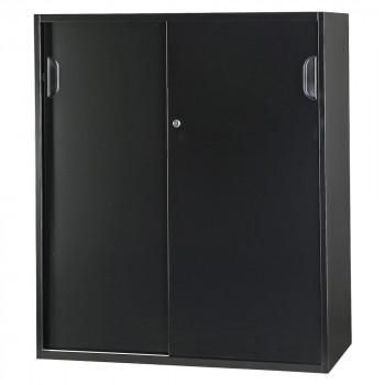 豊國工業 壁面収納庫深型引違い(下置) ブラック HOS-HKSDXN-B CN-10色(ブラック)