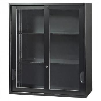 豊國工業 壁面収納庫深型引違いガラス扉 ブラック HOS-HKGXN-B CN-10色(ブラック)
