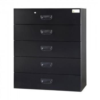 豊國工業 壁面収納庫深型ラテラル5段 ブラックHOS-L5X-B CN-10色(ブラック)