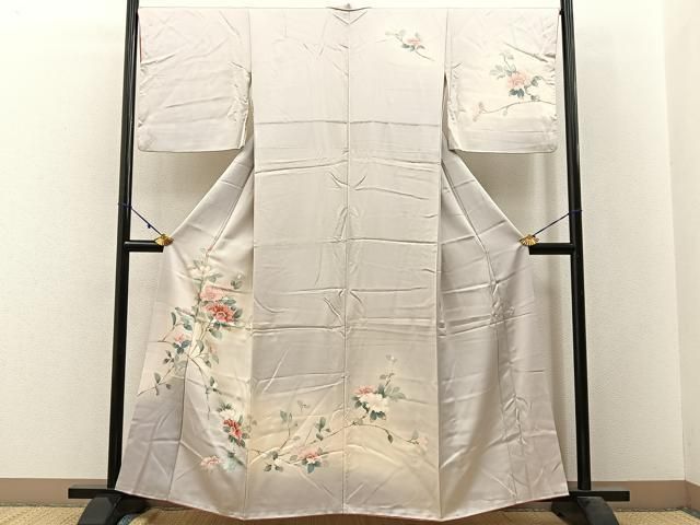 平和屋着物□訪問着 友禅 枝花文 暈し染め 正絹 逸品 BAAW9687hj