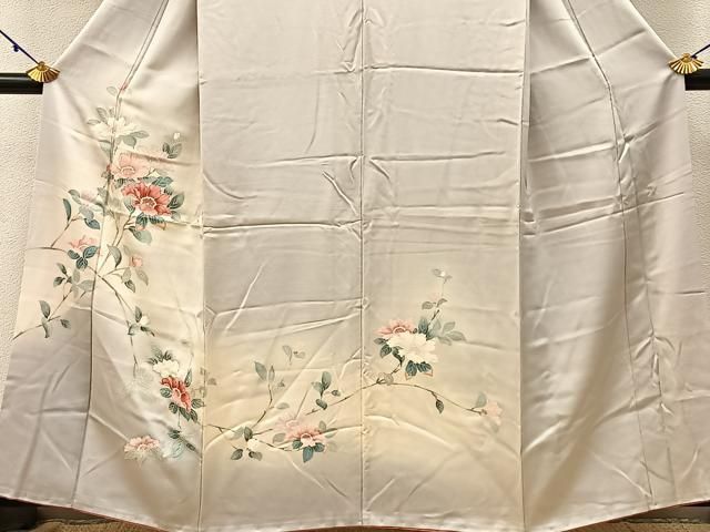 平和屋着物●訪問着　友禅　草花文　暈し染め　金彩　正絹　逸品　AABH9657ph 平和屋着物□訪問着 友禅 枝花文 暈し染め 正絹 逸品 BAAW9687hj