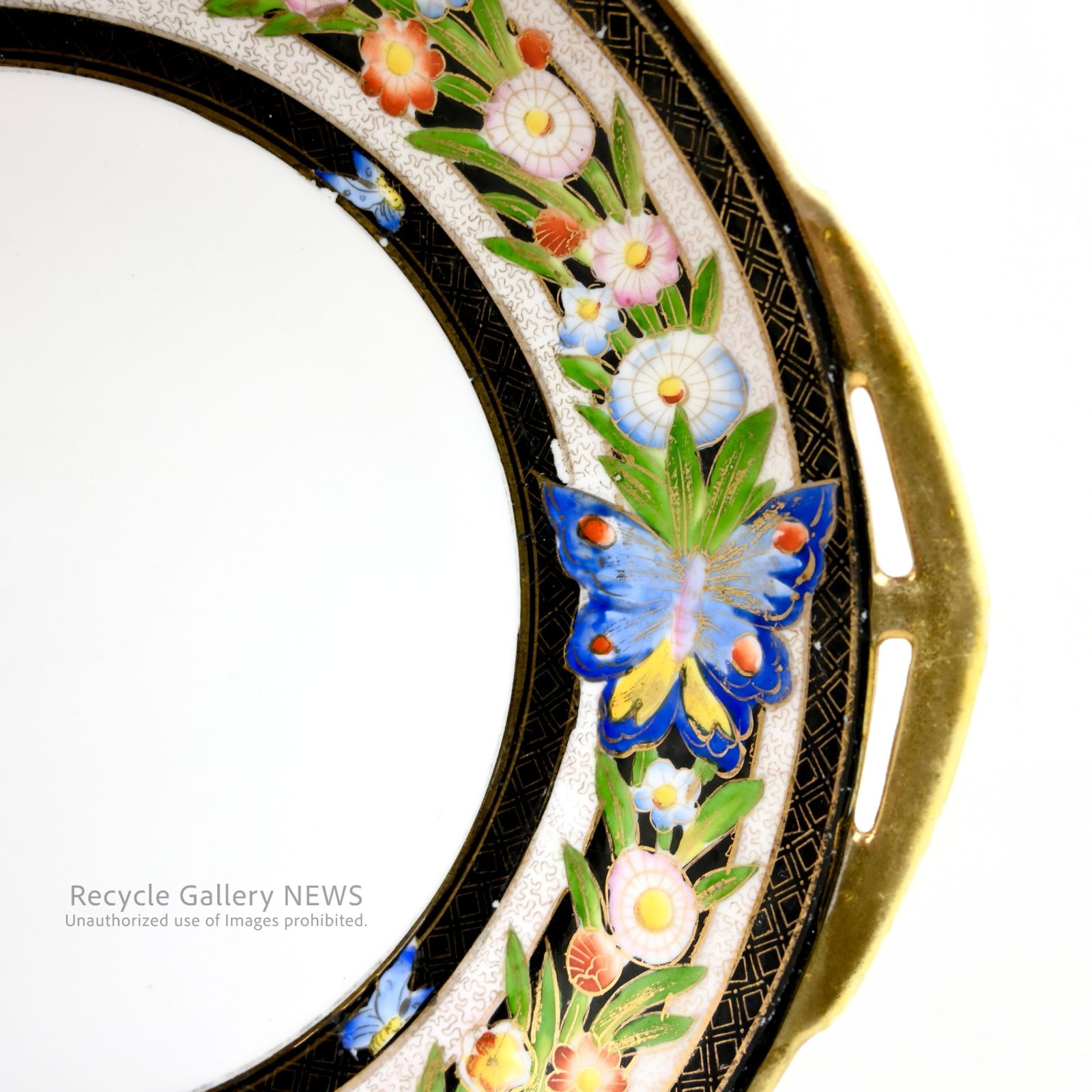 ○ オールドノリタケ 1910-11年製 花蝶金彩プレート 日本 大正時代