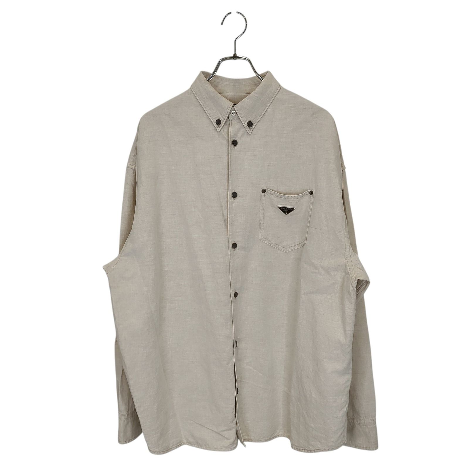 PRADA プラダ 24SS トライアングルロゴ コットン リネン シャンブレー 