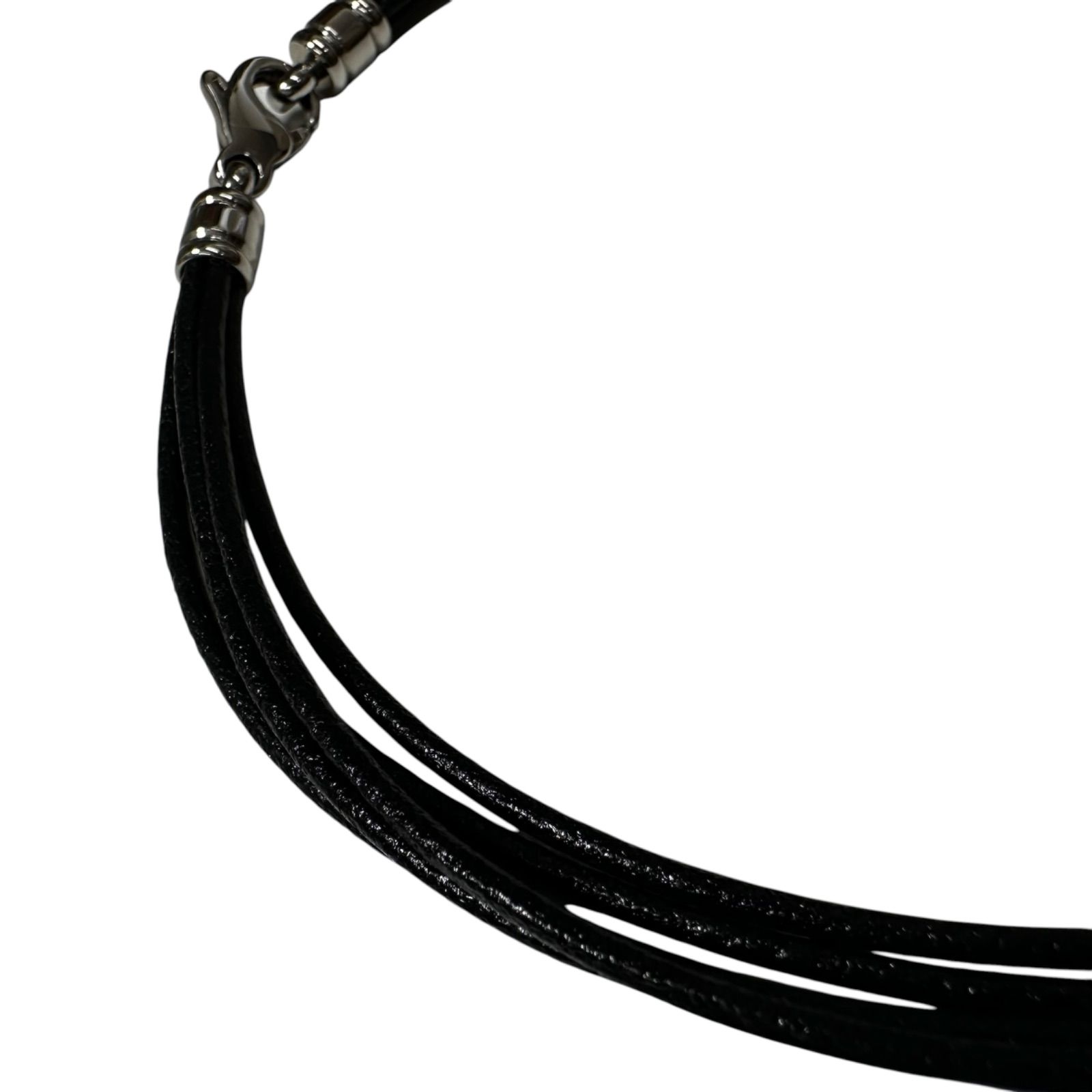 ✨美品✨BVLGARI ブルガリ ブラック5連 レザー チョーカー ネックレス