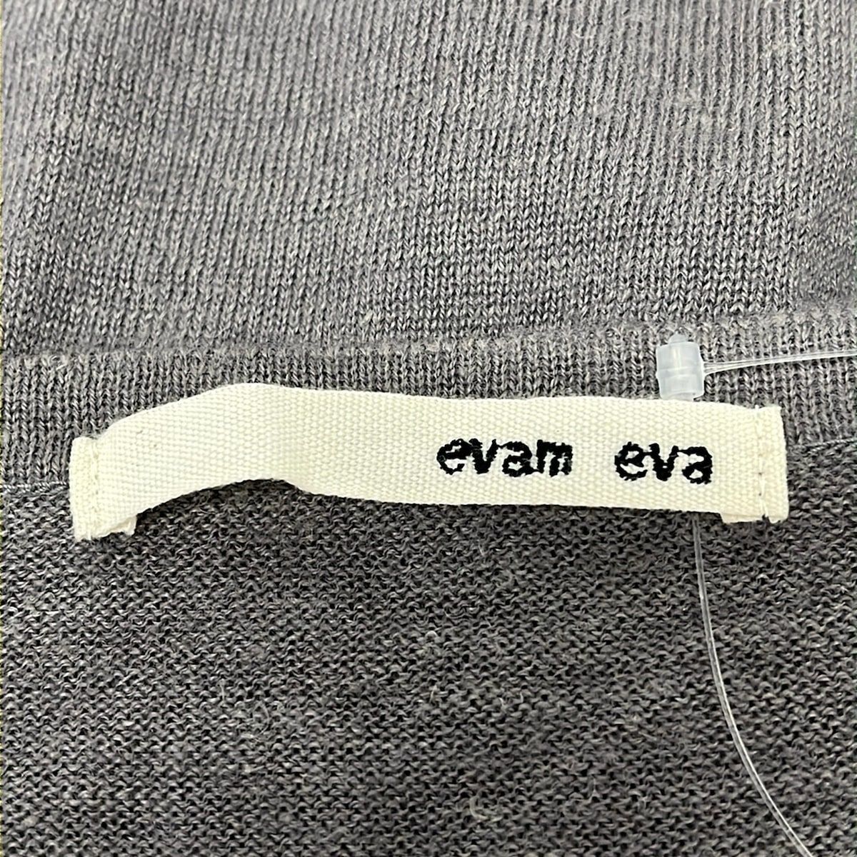 evam eva(エヴァムエヴァ) カーディガン サイズ1 S レディース美品  - グレー 長袖/カシミヤ/麻/ショート丈 evam eva(エヴァムエヴァ) カーディガン サイズ1 S レディース美品