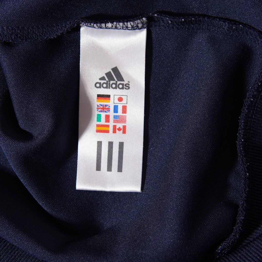 アディダス adidas トラックジャケット L ネイビー オレンジ ロゴ刺繍