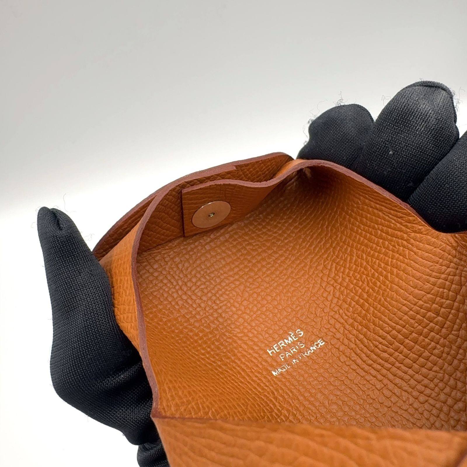 HERMES バスティア 小銭入れ W刻印 ヴォーエプソン ライトブラウン