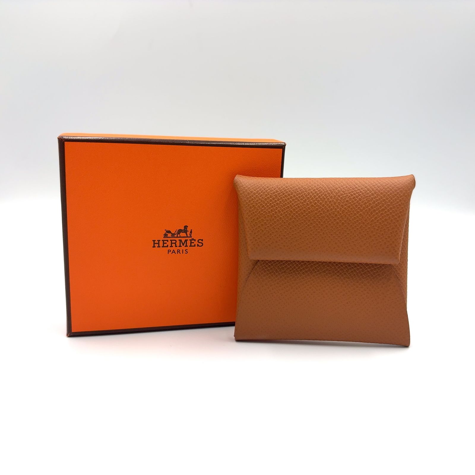 HERMES バスティア 小銭入れ W刻印 ヴォーエプソン ライトブラウン