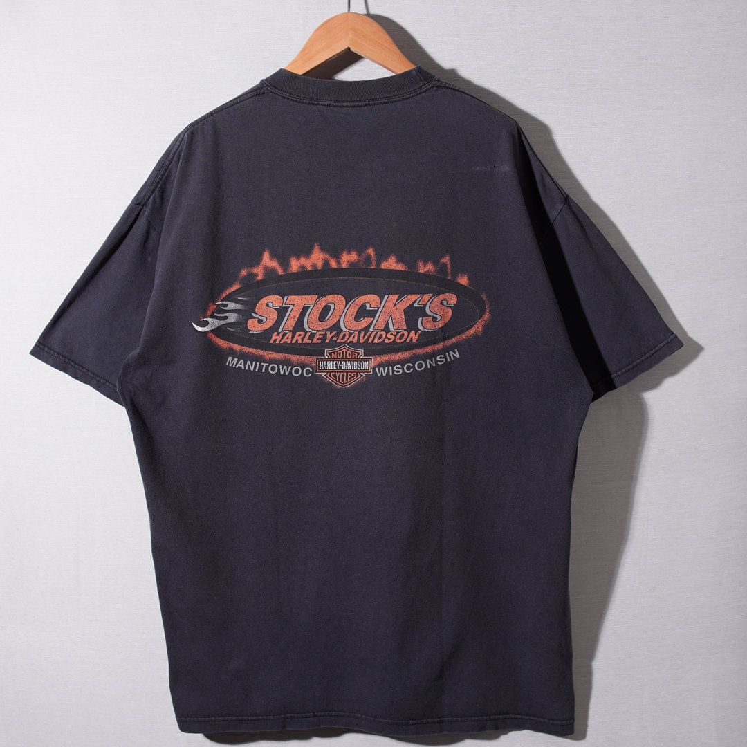 90's USA製 Harley-Davidson ハーレーT フェードブラック ハーレー Tシャツ 90s USA製 ハーレーダビッドソン HARLEY DAVIDSON XL