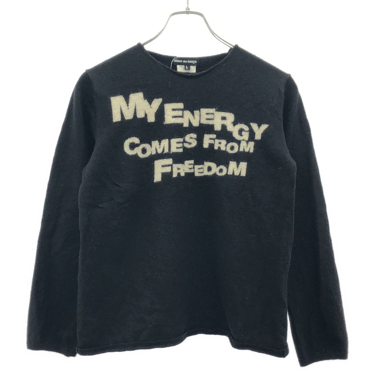 COMME des GARÇONS 2010メッセージニット　黒　M COMME des GARCONS コムデギャルソン 10AW ウールメッセージニット