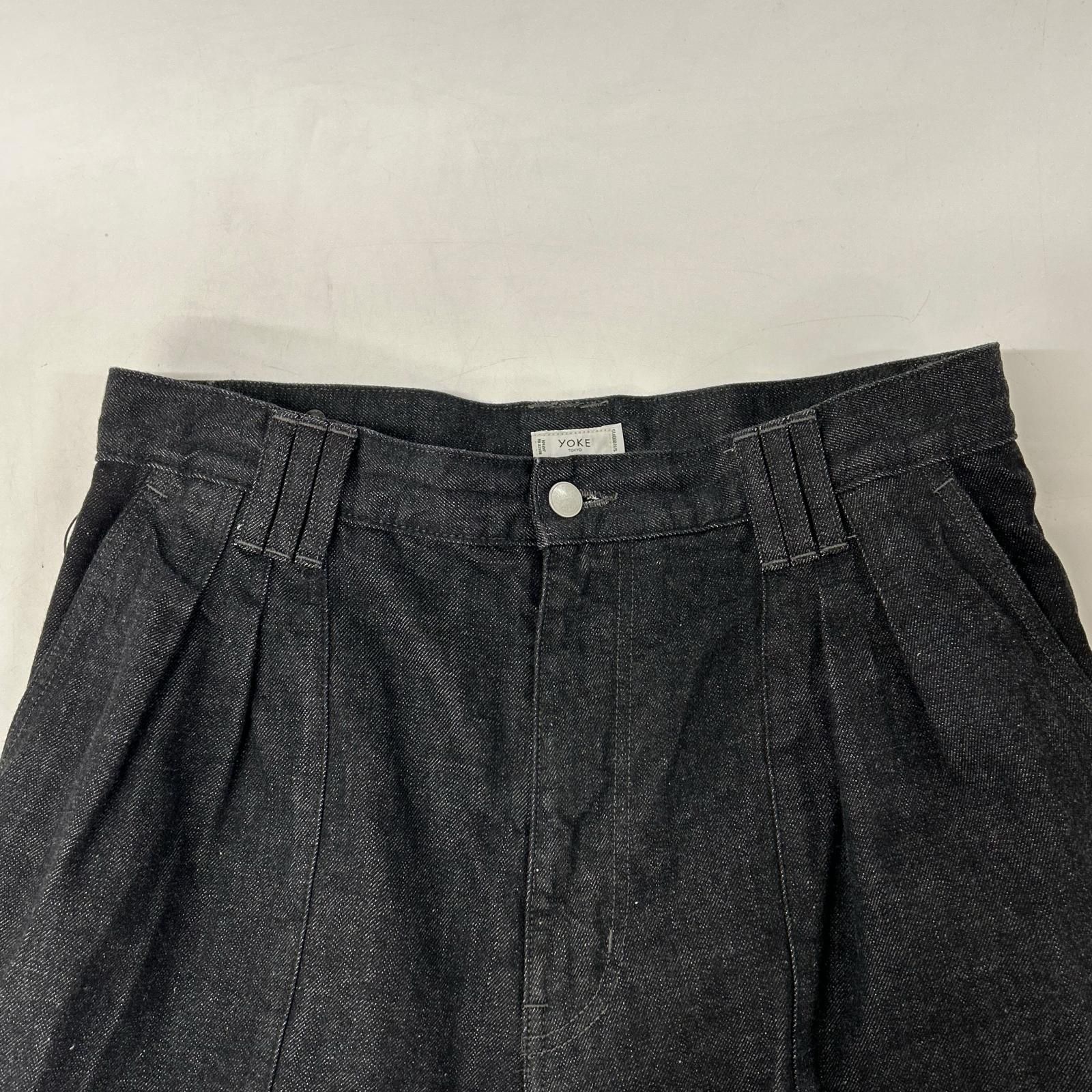 YOKE ヨーク 26SS YK26SS01189P ﾌﾞﾗｯｸ 3pleated Wide Leg Denim 