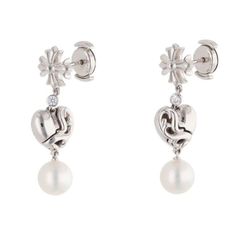 クロムハーツ MIKIMOTO ERNG CH PLUS HEART DROP SET 18K CHプラス
