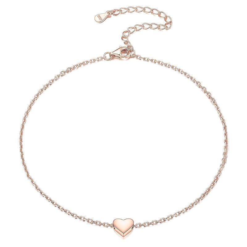 【新品】 [ChicSilver] アンクレット つけっぱなし レディース ピンクゴールド ハート 長さ22cm 5cmアジャスター付き アクセサリー 1