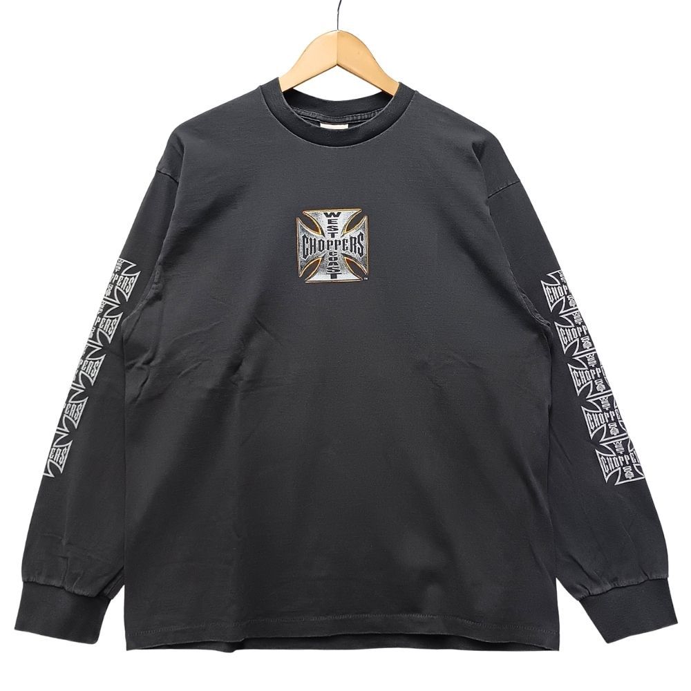 WEST COAST CHOPPERS USA製 ロゴ プリント 長袖Tシャツ ブラック