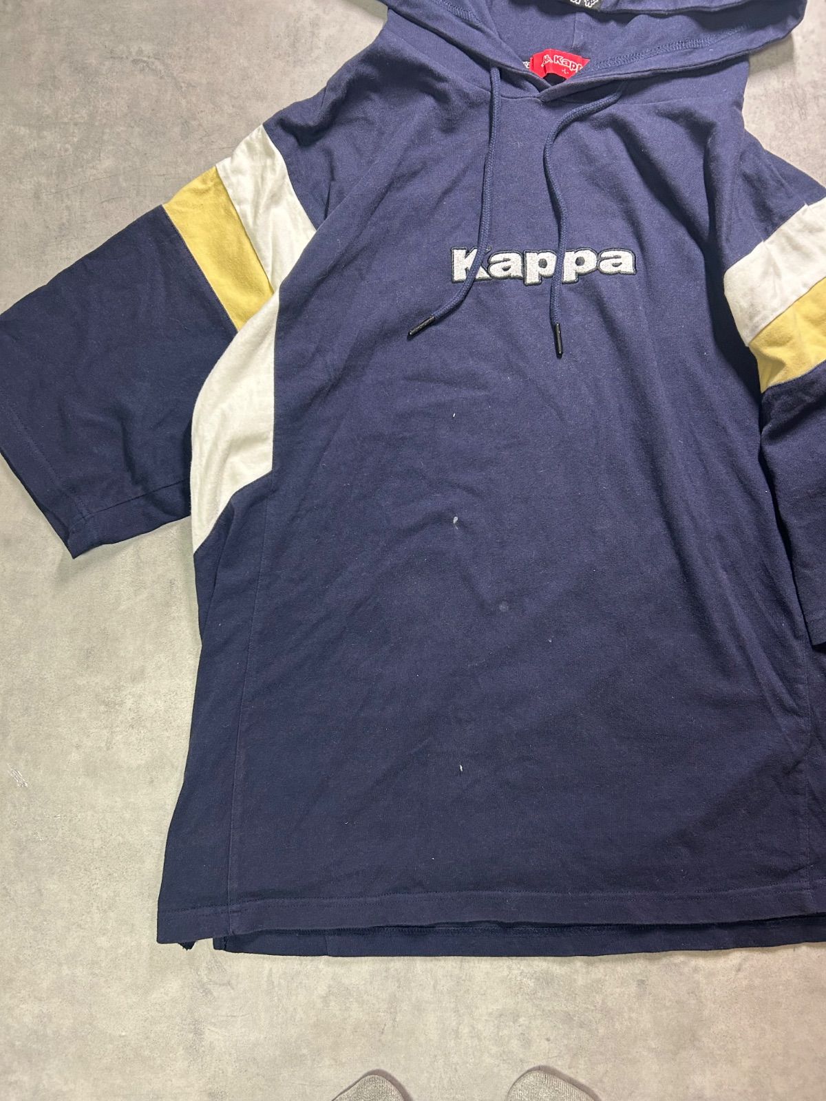 Kappa カッパ 半袖 スウェット パーカー ネイビー Lサイズ 綿100