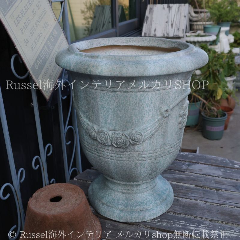 植木鉢 プランター 薔薇 彫刻 ヴィンテージ調 シック ガーデニング