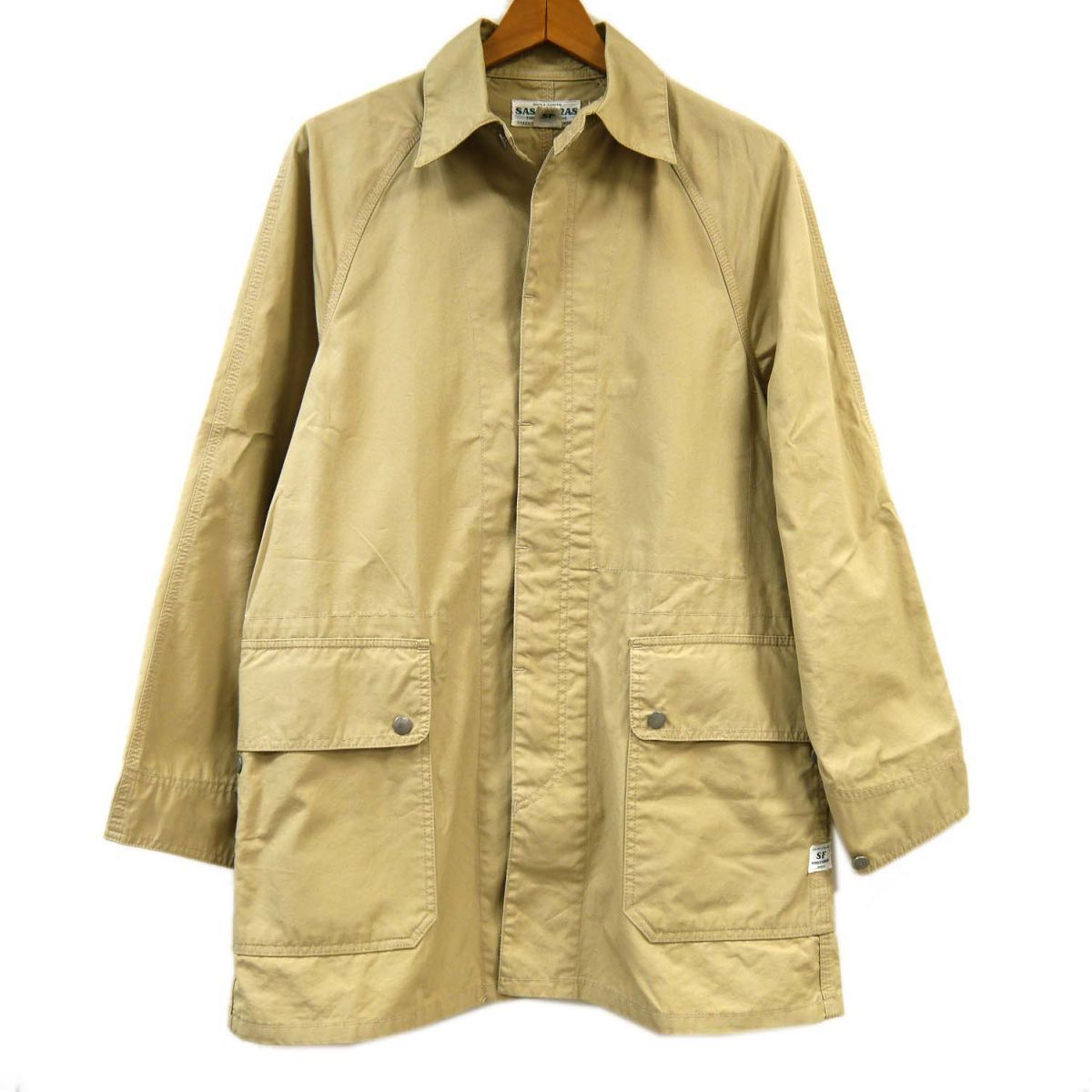 美品 定価4万円◆SASSAFRAS ササフラス フォールリーフコート ウィードポプリン コットン100％ 春物 メンズ 美品 定価4万円◇SASSAFRAS ササフラス フォールリーフコート ウィード
