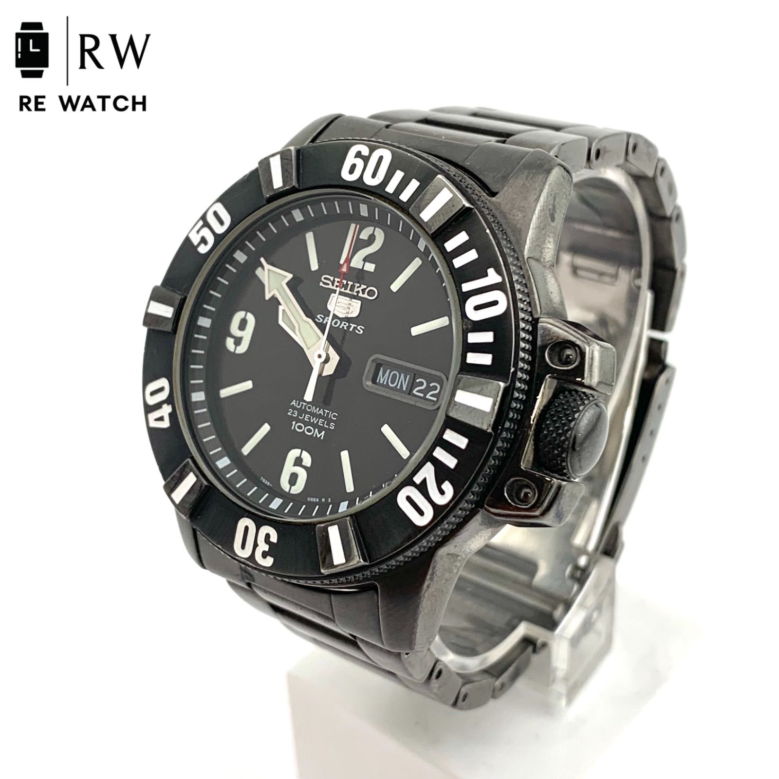中古】SEIKO 7S36-03P0 自動巻きスポーツ時計 ブラック - メルカリ