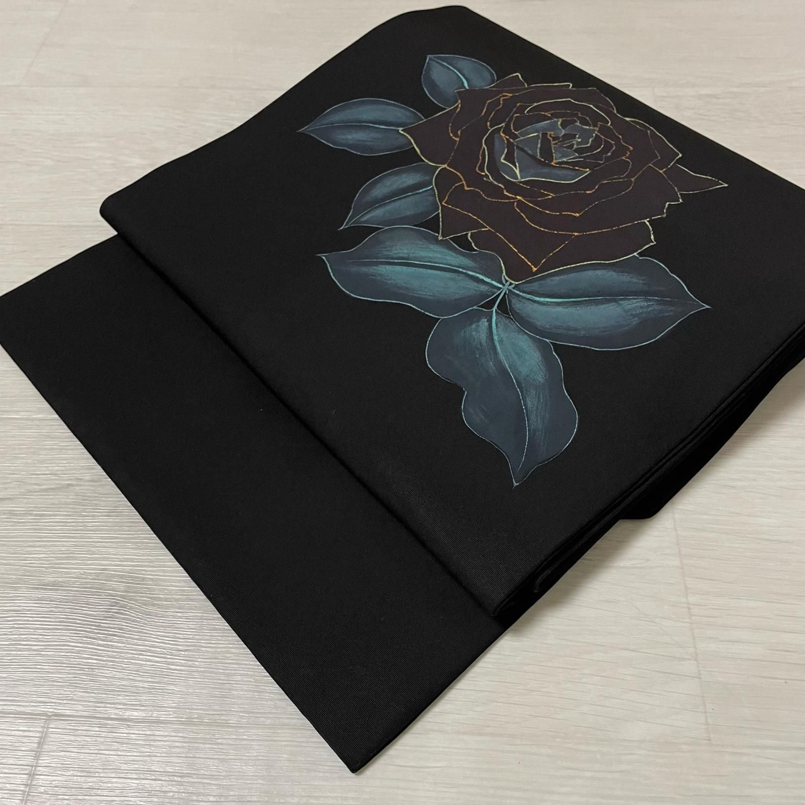 ★塩瀬帯‼️ ろうけつ染　九寸名古屋帯　バラ　薔薇　濃紺地　正絹　美品 楽天市場】【如月の在庫処分】【お仕立て上がり・中古美品】正絹塩瀬