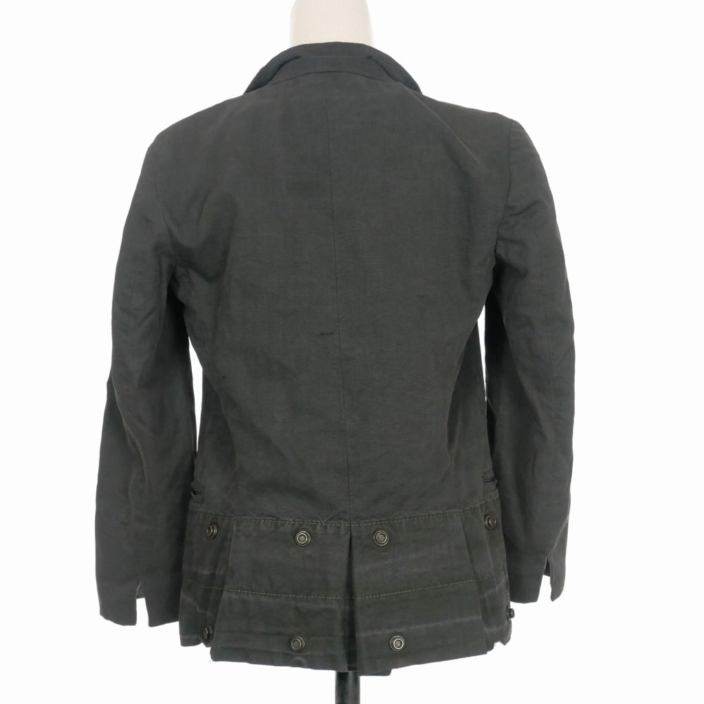 グレッグローレン 切替 テーラードジャケット ブレザー ダメージ加工 0 黒 グレッグローレン GREG LAUREN 切替 テーラードジャケット ブレザー