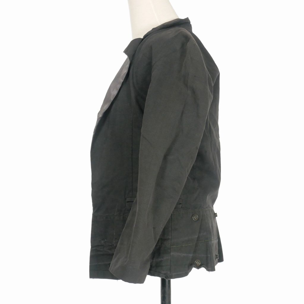 グレッグローレン 切替 テーラードジャケット ブレザー ダメージ加工 0 黒 グレッグローレン GREG LAUREN 切替 テーラードジャケット ブレザー
