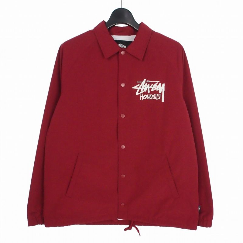 ステューシー STUSSY ナイロンコーチジャケット ブルゾン S レッド 赤
