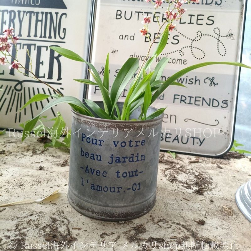 プランター 鉄 レトロ調 ヴィンテージ調 鉢植え 寄せ植え 多肉植物 サボテン ブリギ 缶 ガーデニング 雑貨 ガーデン雑貨 ガーデンインテリア ガーデン インテリア 庭の装飾 お洒落 おしゃれ 8-14