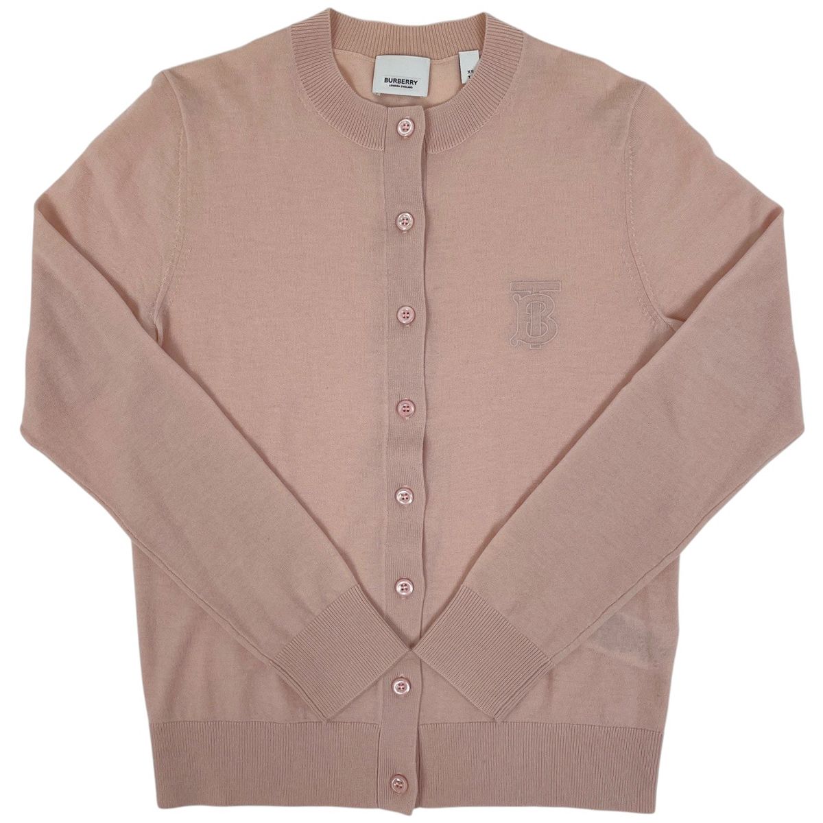 Burberry カーディガン TBロゴ TBロゴ Vネック カーディガン S ブラック ベージュ バーバリー – RECLO