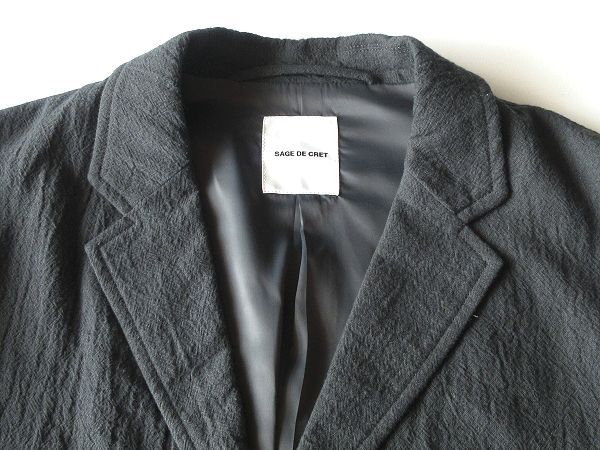 新品 タグ/替釦付 SAGE DE CRET サージュデクレ 2023SS シワ加工