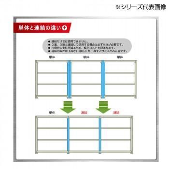 中量ラック　耐荷重300kgタイプ　連結　間口1800×奥行900×高さ1500mm　4段　ニューアイボリー｜詳細画像