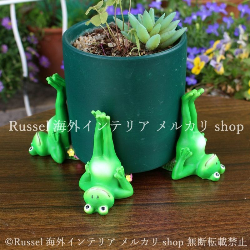プランタースタンド カエル 樹脂 3匹 かわいい かえる グリーン 緑 アニマル ガーデニング 雑貨 ガーデン雑貨 ガーデンインテリア ガーデン インテリア 庭の装飾 お洒落 おしゃれ 8-14 4,784円