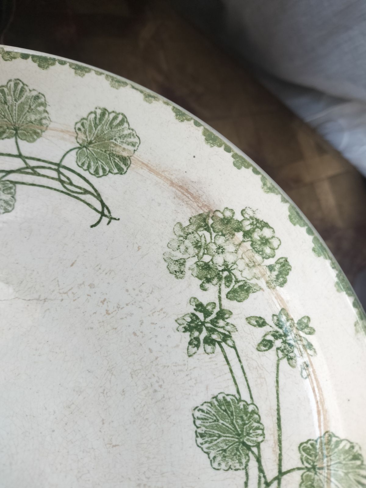 フランス アンティーク 絵つき Geranium サルグミンヌ コンポティエ