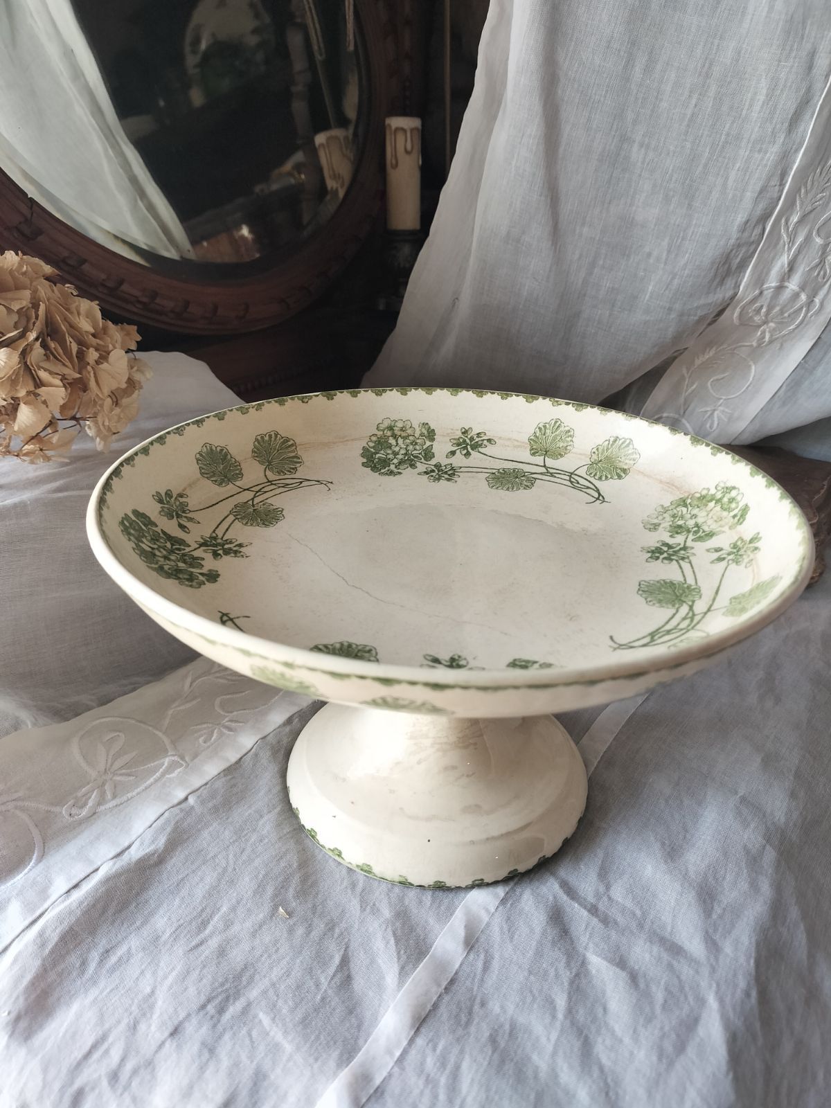 フランス アンティーク 絵つき Geranium サルグミンヌ コンポティエ