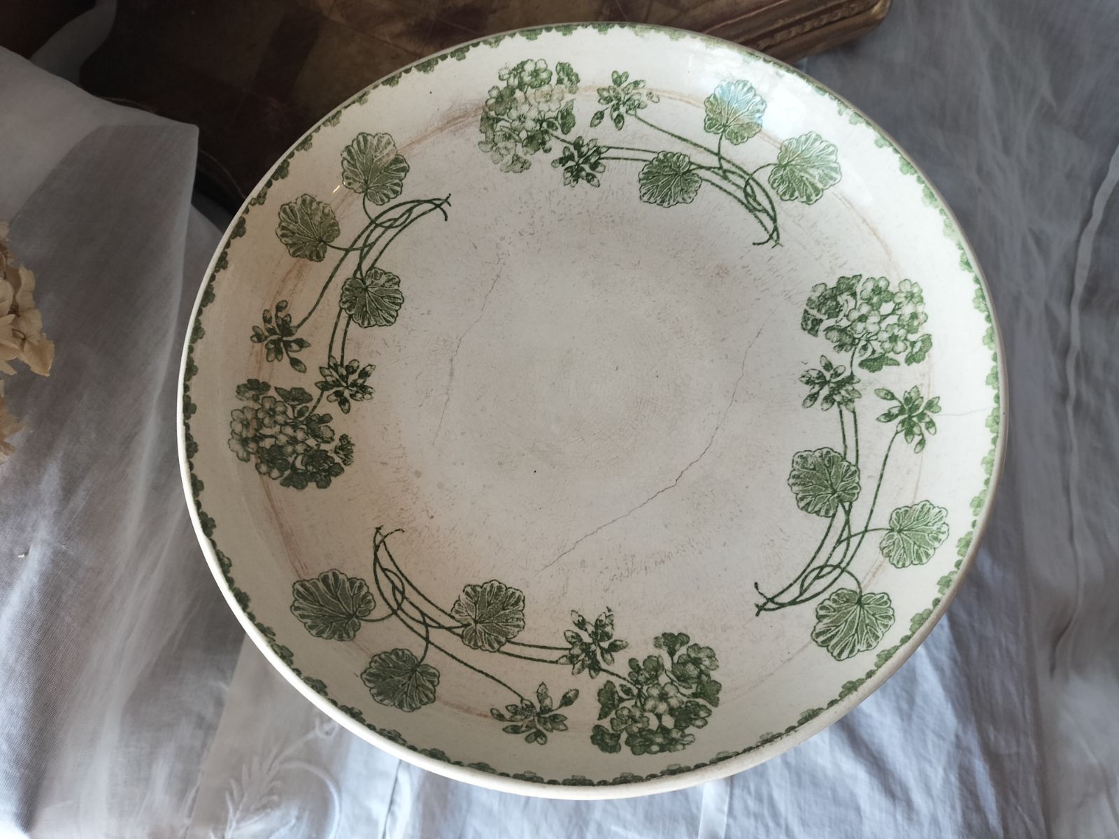 フランス アンティーク 絵つき Geranium サルグミンヌ コンポティエ