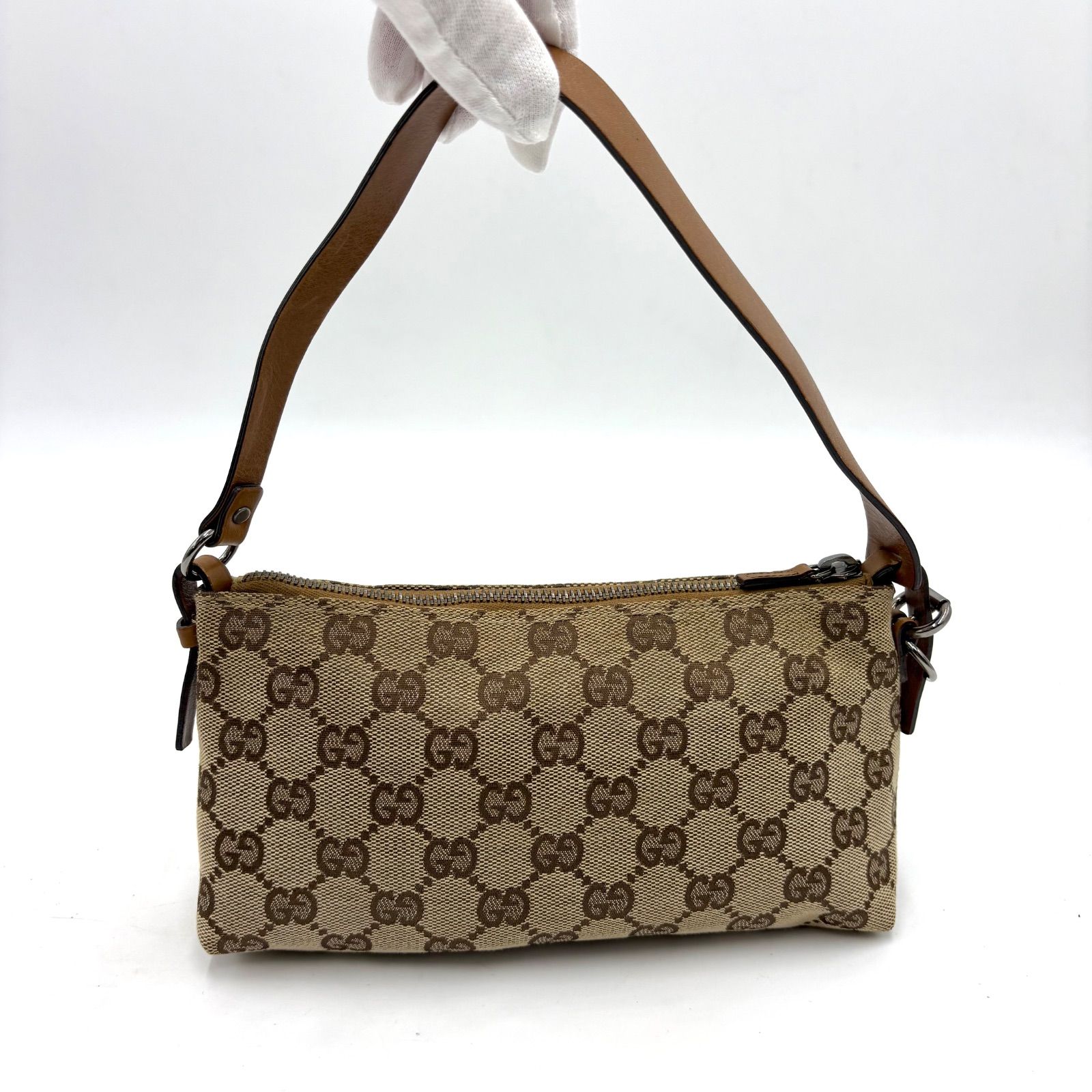 美品◎GUCCI グッチ GGキャンバス アクセサリーポーチ ハンドバッグ