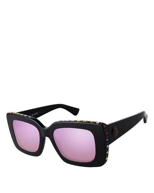 カートジェイガーロンドン レディース アクセサリー サングラス・アイウェア KURT GEIGER LONDON Rectangle Sunglasses 52mm BlackPink Mirrored Solid ブラック