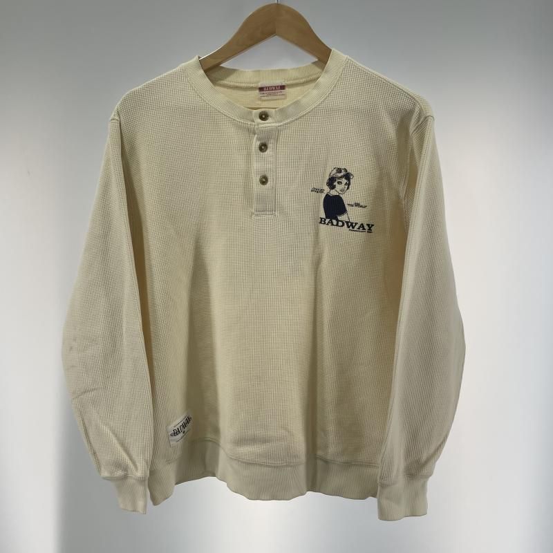 【中古】BADWAY BW henry neck thermal サイズL アイボリー BW1096 バッドウェイ ヘンリーネックサーマル[19][240019531352] 中古】BADWAY BW henry neck thermal サイズL アイボリー BW1096