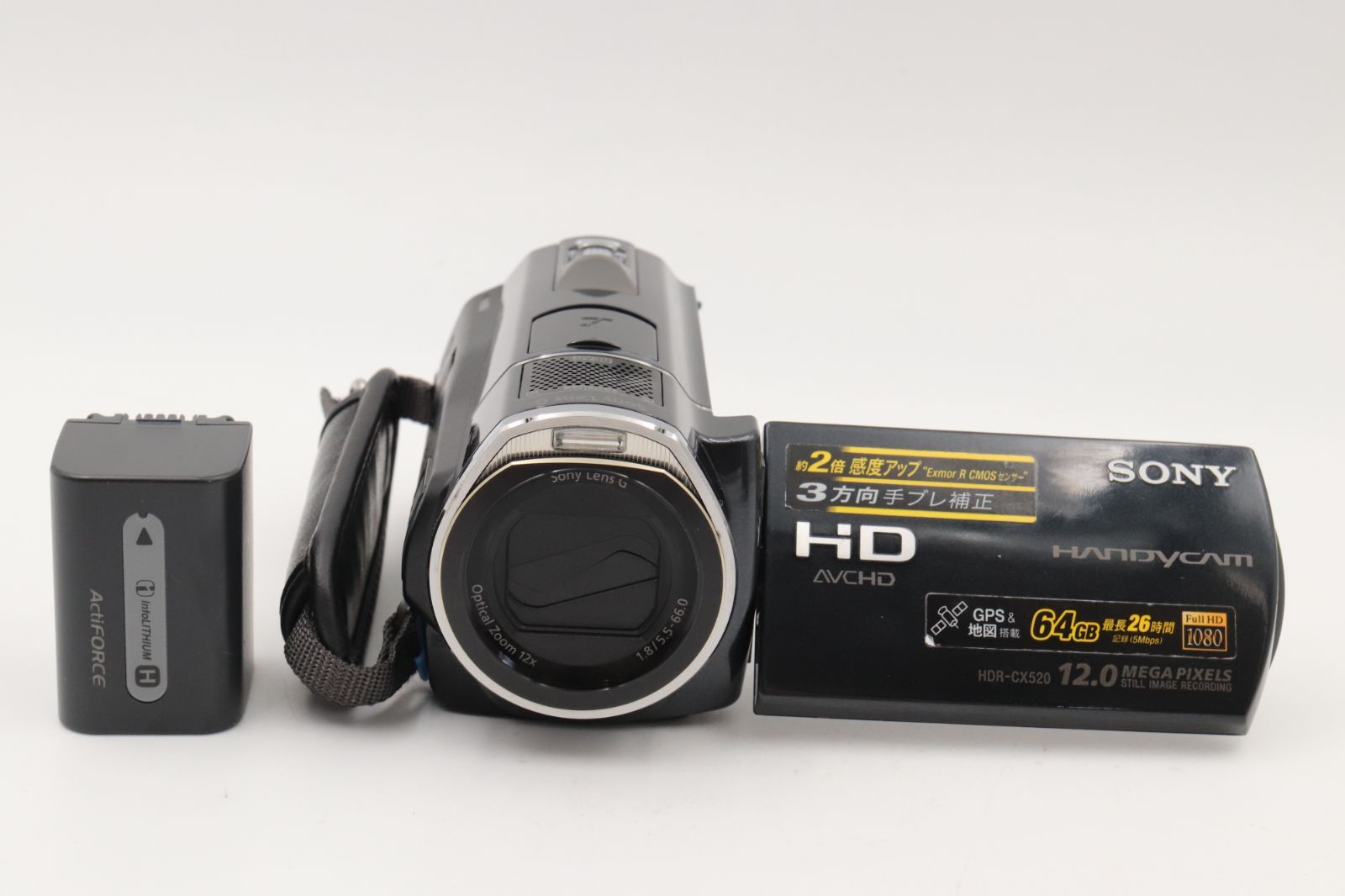 SONY HDR-CX520 と付属品など Sony HDR-CX520V Handycam® 64GB HD flash memory/Memory Stick