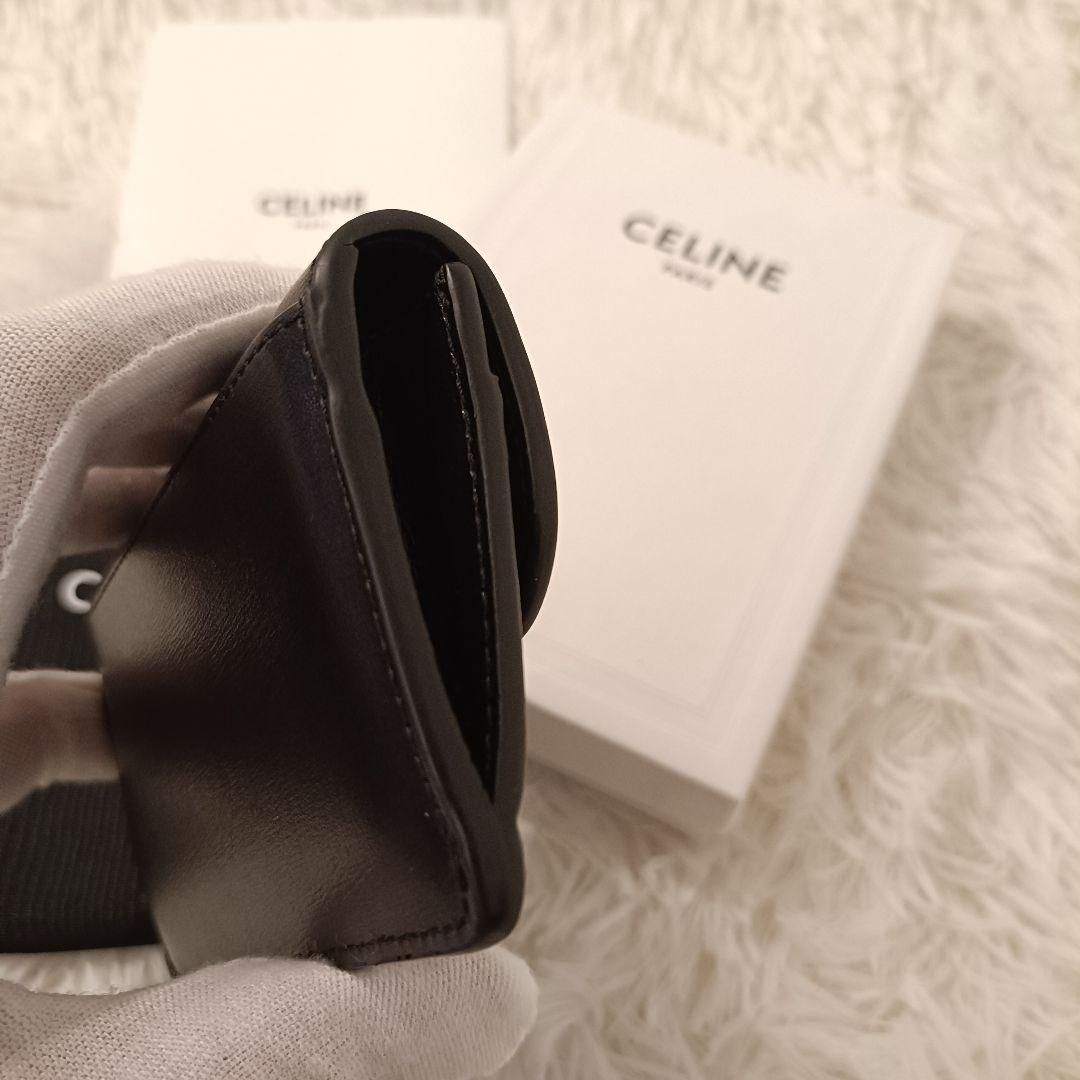 美品✨️ セリーヌ 保存箱袋付き 三つ折り財布 コンパクト ブラック