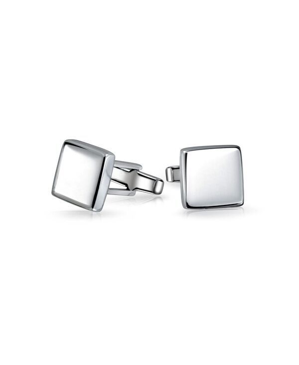 ブリング メンズ アクセサリー カフスボタン シャツ Bling Jewelry Initial Geometric Solid Flat Square 925 Sterling Silver Shirt Cufflinks Cuff Links Execut