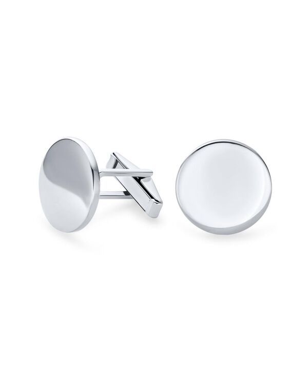 【送料無料】 ブリング メンズ カフスボタン アクセサリー Initial Geometric Solid Flat Round Circle Disc 925 Sterling Silver Shirt Cufflinks Cuff Links Execut